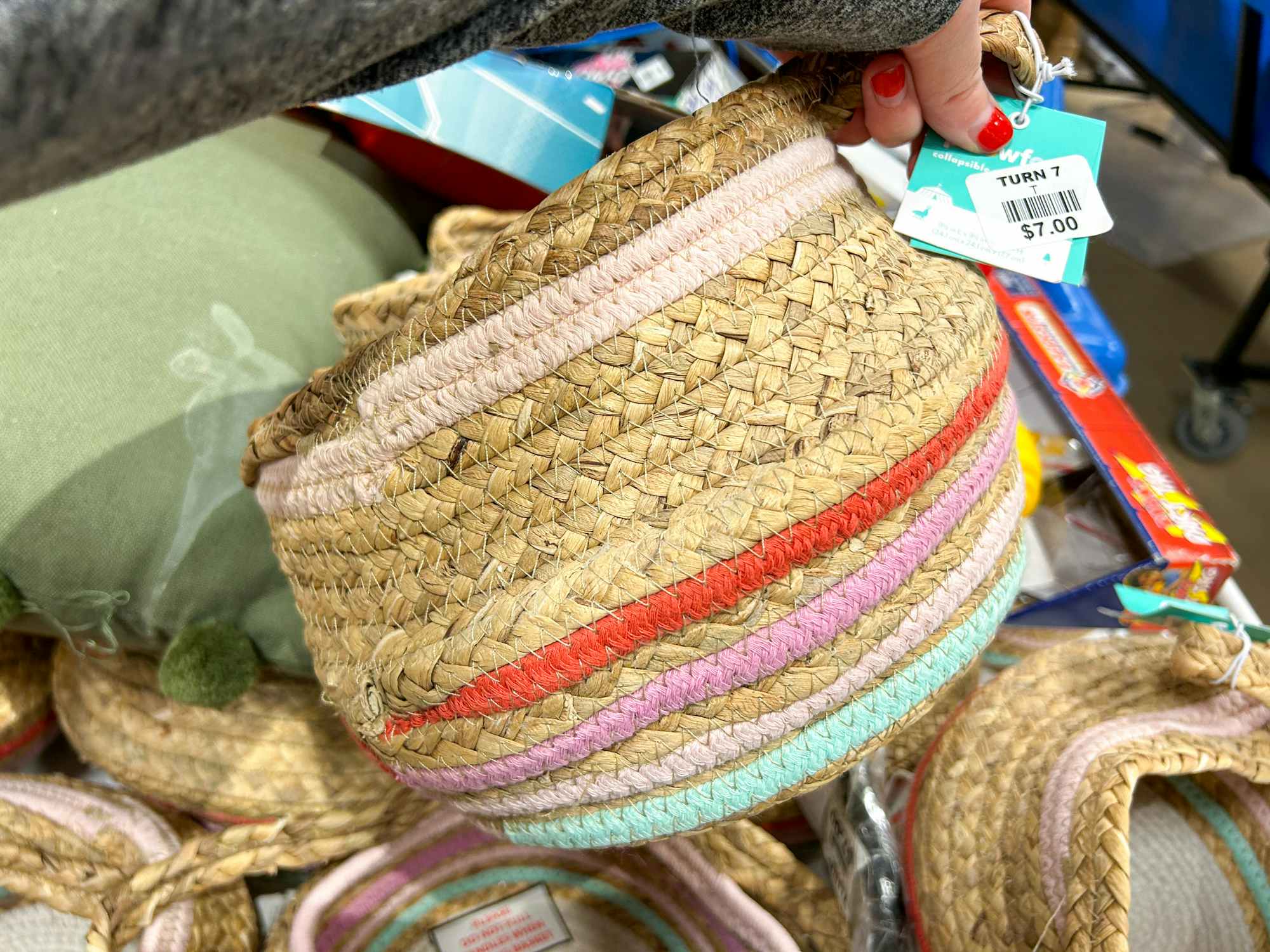 Pillowfort bins from Target with a $7 price tag at Turn7 store
