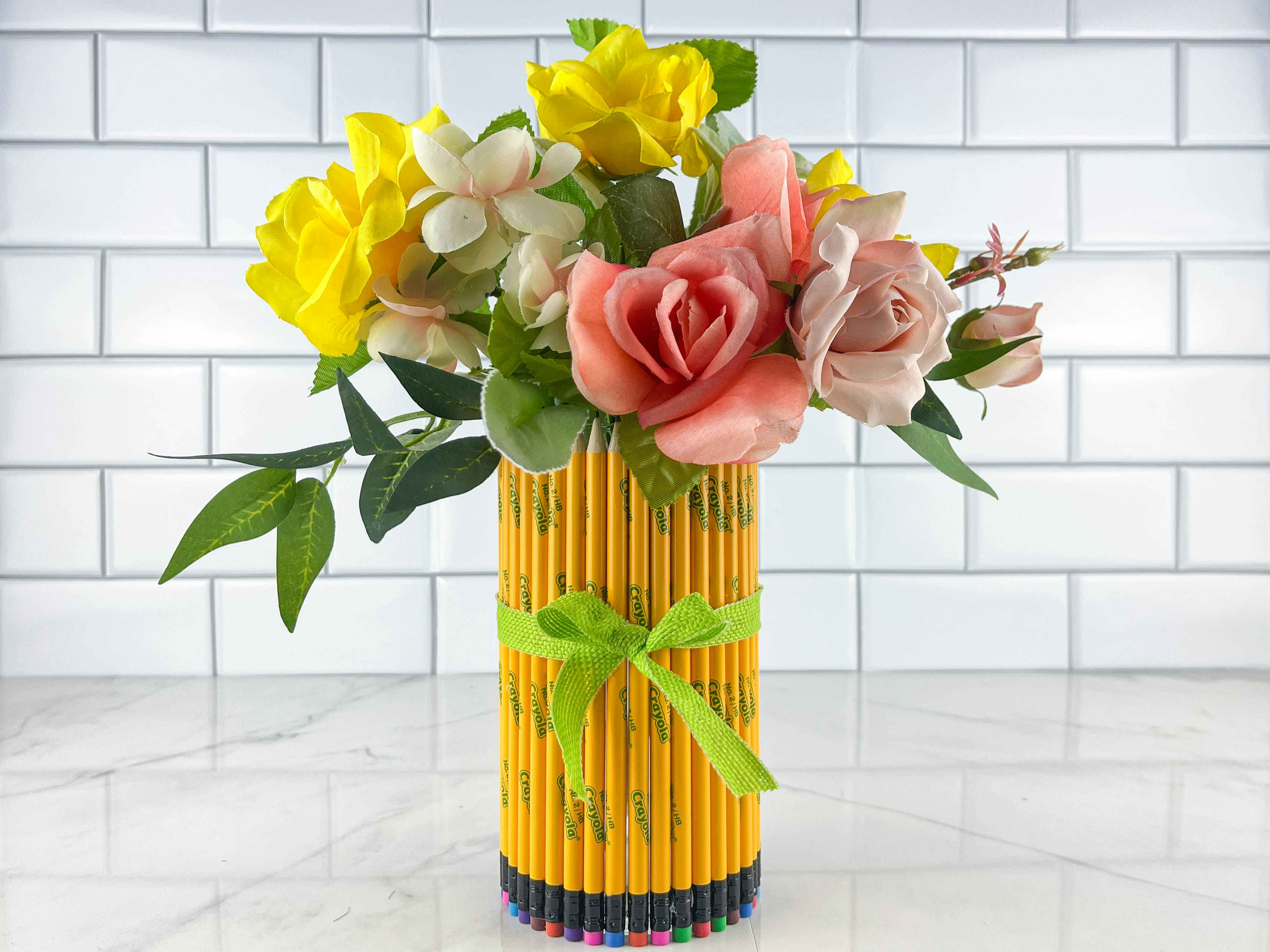a pencil flower vase teacher gift 