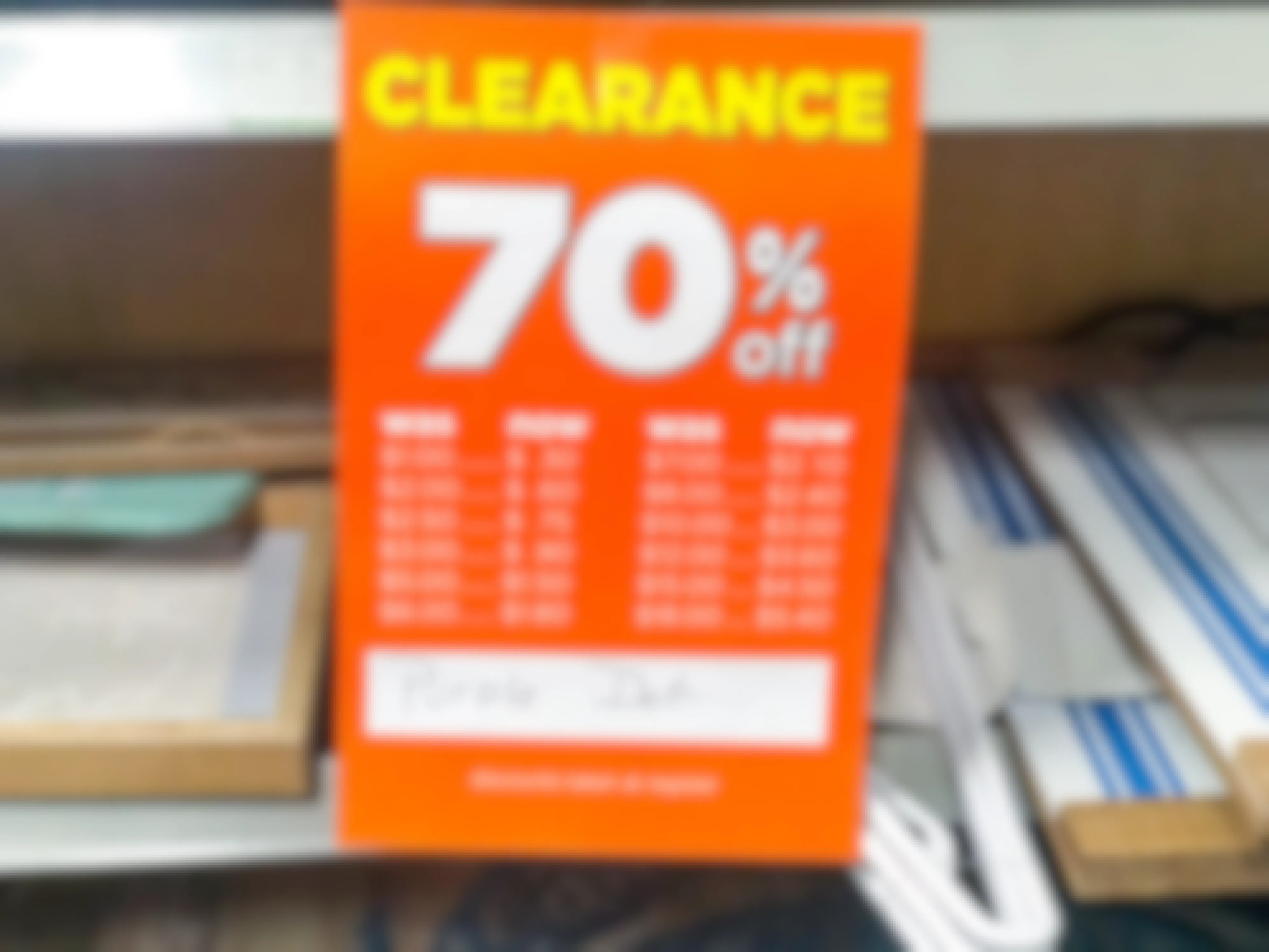 dollar general 70 percent off clearance sign