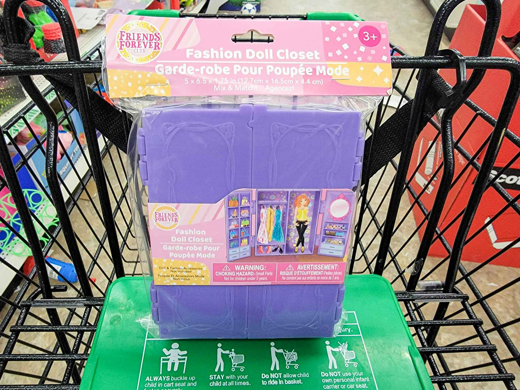 fold out fashion doll closet in a cart
