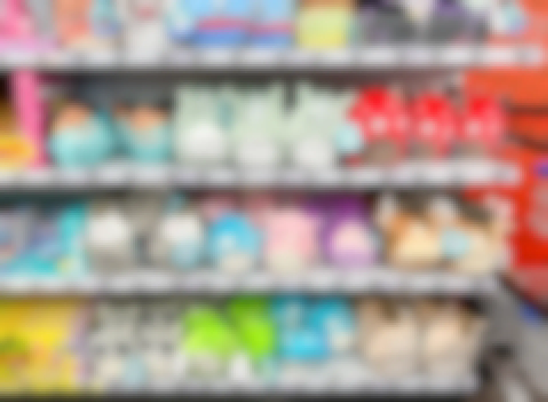 A shelf of Squishmallows at Five Below