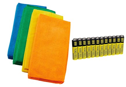 4-Pack Microfiber Cloth + Free 24-Pack Batteries with Purchase