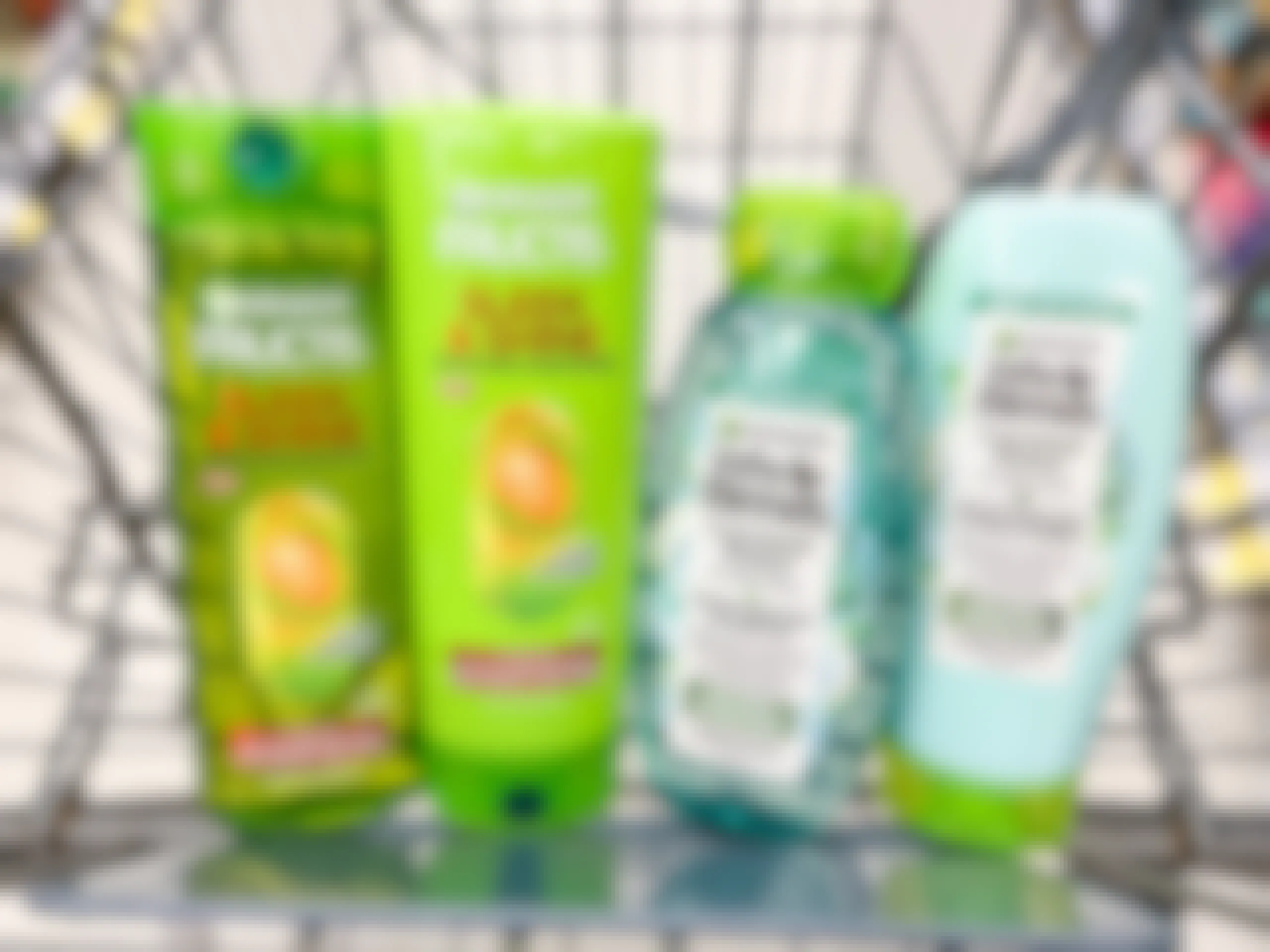 garnier whole blends and fructis hair care in shopping cart