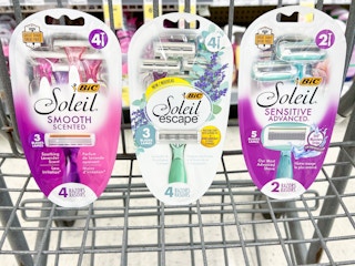 three bic razors in shopping cart