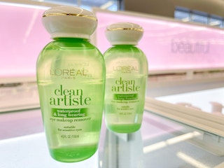 makeup remover on shelf