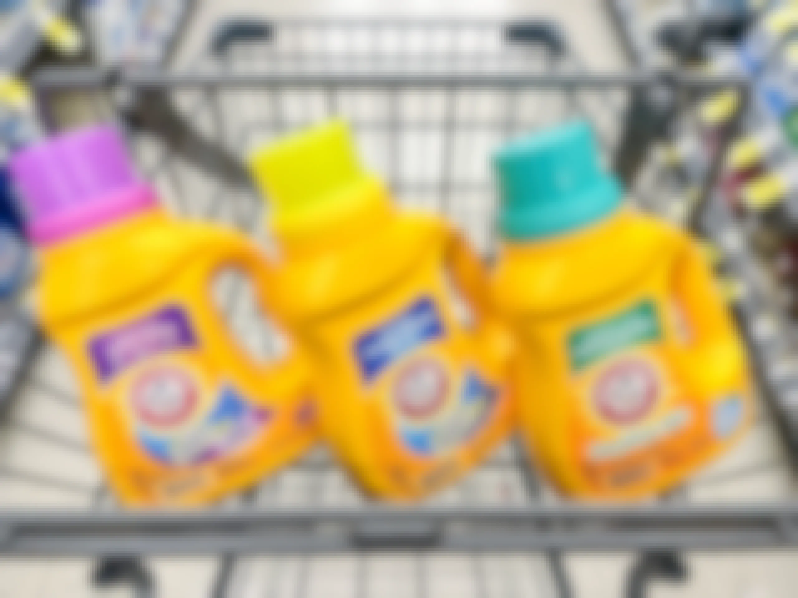 arm and hammer laundry detergent in shopping cart