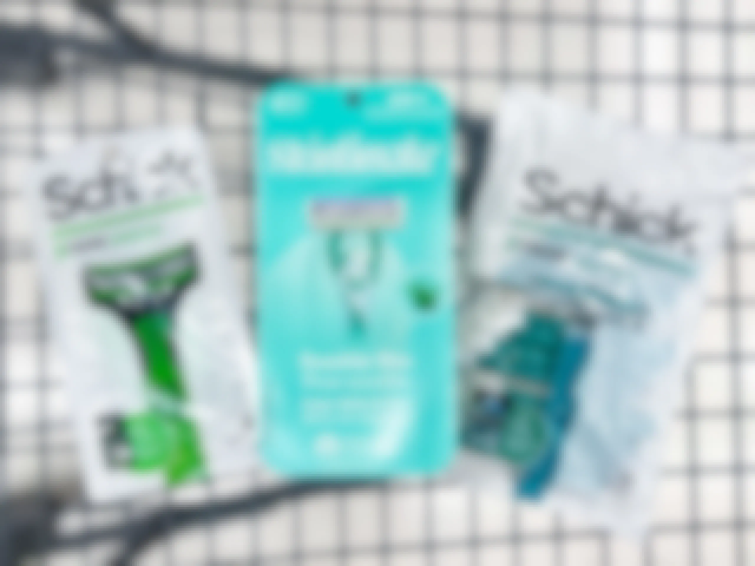 schick, skintimate, and schick disposable razors in shopping cart