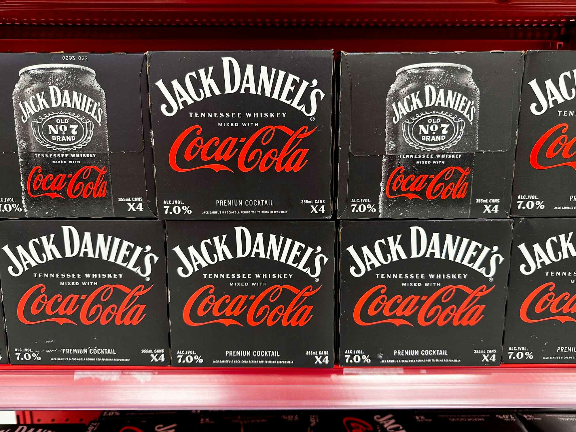 Jack Daniels Coca Cola on a shelf at Target