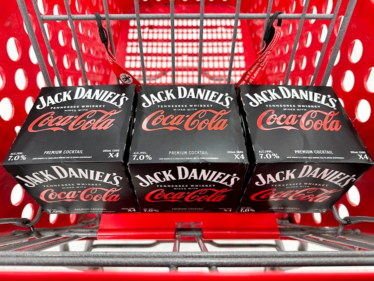 Jack Daniels Coca Cola in a cart at Target