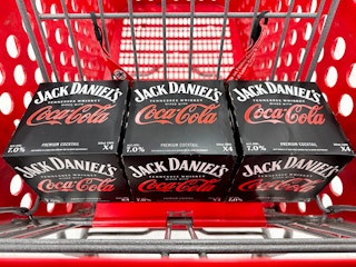 Jack Daniels Coca Cola in a cart at Target