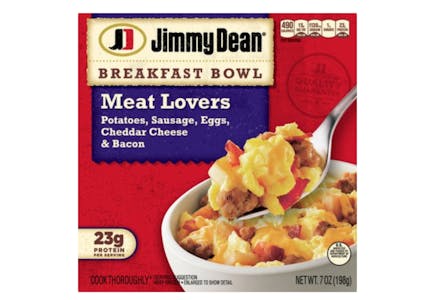 2 Jimmy Dean Frozen Breakfast Bowls