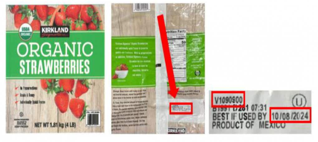 Kirkland Signature Frozen Strawberries, part of a Hepatitis A recall in 2023.