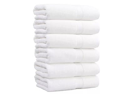 6-Piece Turkish Cotton Bath Towel Set