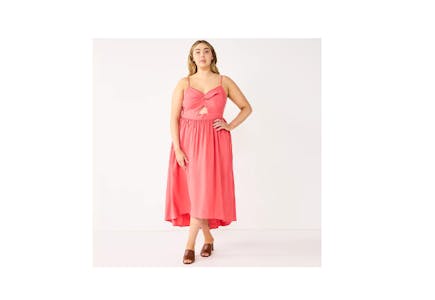 Plus-Size High-Low Midi Dress