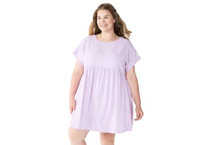 Ruffled A-Line Mini Dress, Size 1X