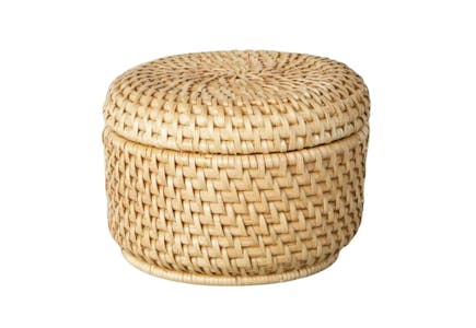 Woven Basket with Lid