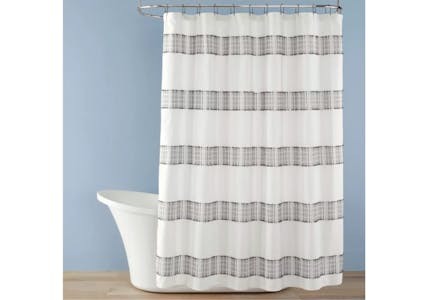 Clipped Jacquard Stripe Shower Curtain