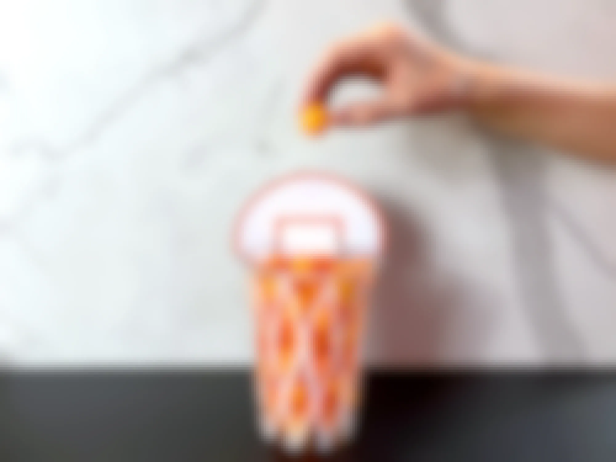 diy basketball hoop cheese ball cups