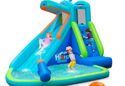 Inflatable Hippo Pool with Slide
