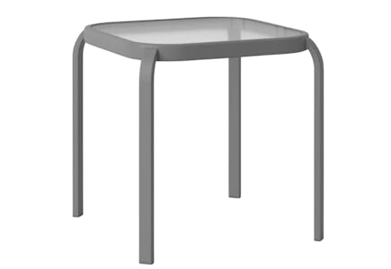 Outdoor Side Table with Glass Table Top