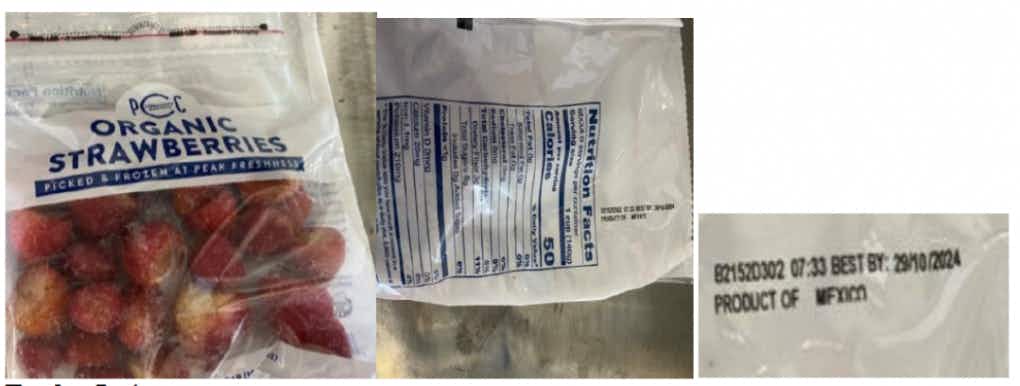 PCC Markets Frozen Strawberries, part of a Hepatitis A recall in 2023.