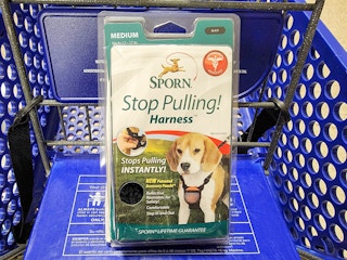 dog harness in a cart