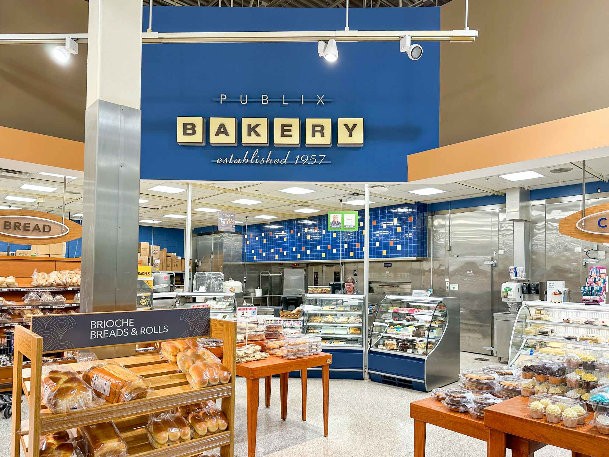 The bakery section inside a Publix store