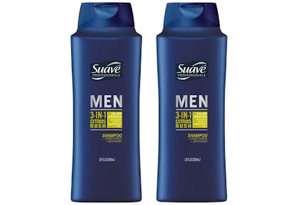 2 Suave 3-in-1 Shampoo, Conditioner & Body Wash