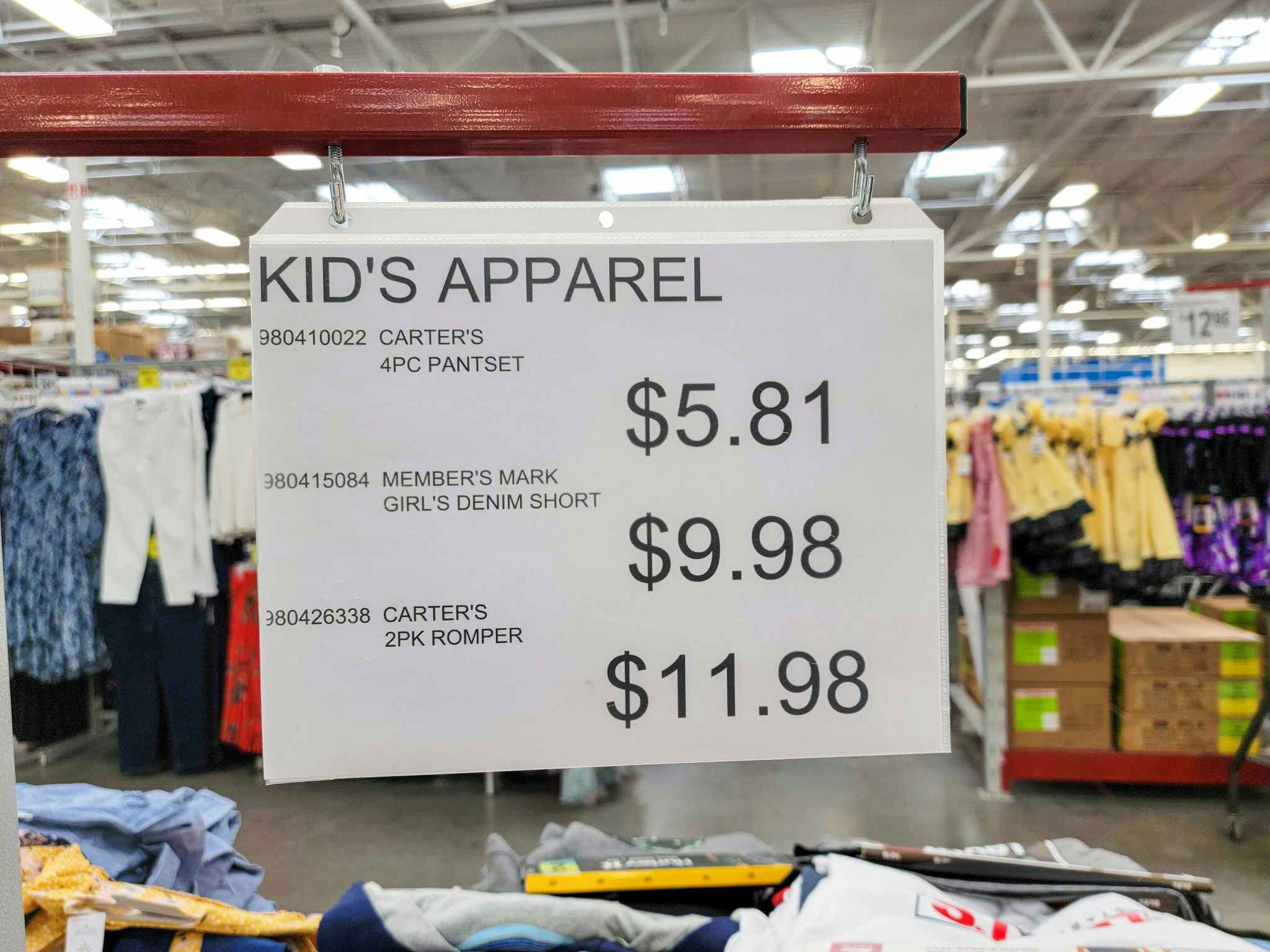 clearance sign for 5.81 carters outfit sets