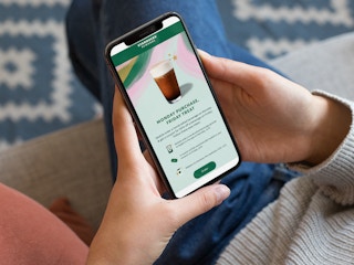 a person looking at a starbucks reward on the starbucks app