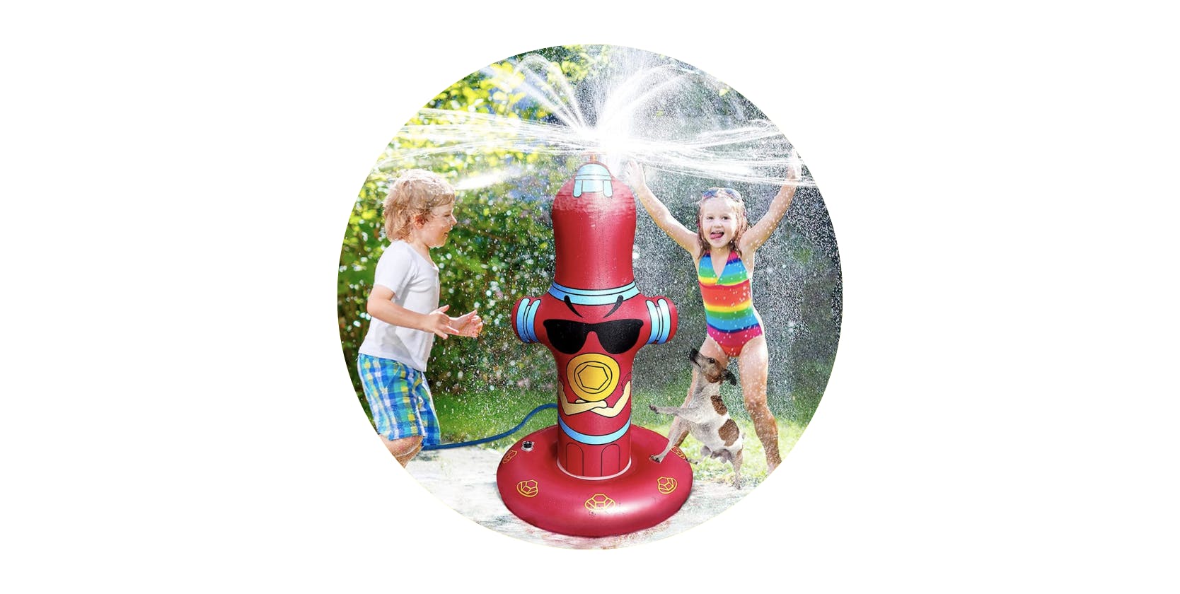 tanga 50-Inch Inflatable Fire Hydrant Water Sprinkler stock image 2023