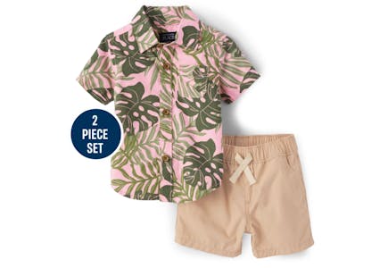 Baby Tropical Poplin Outfit Set