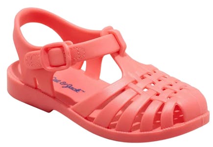 Toddler Sunny Jelly Sandals, Clear or Coral