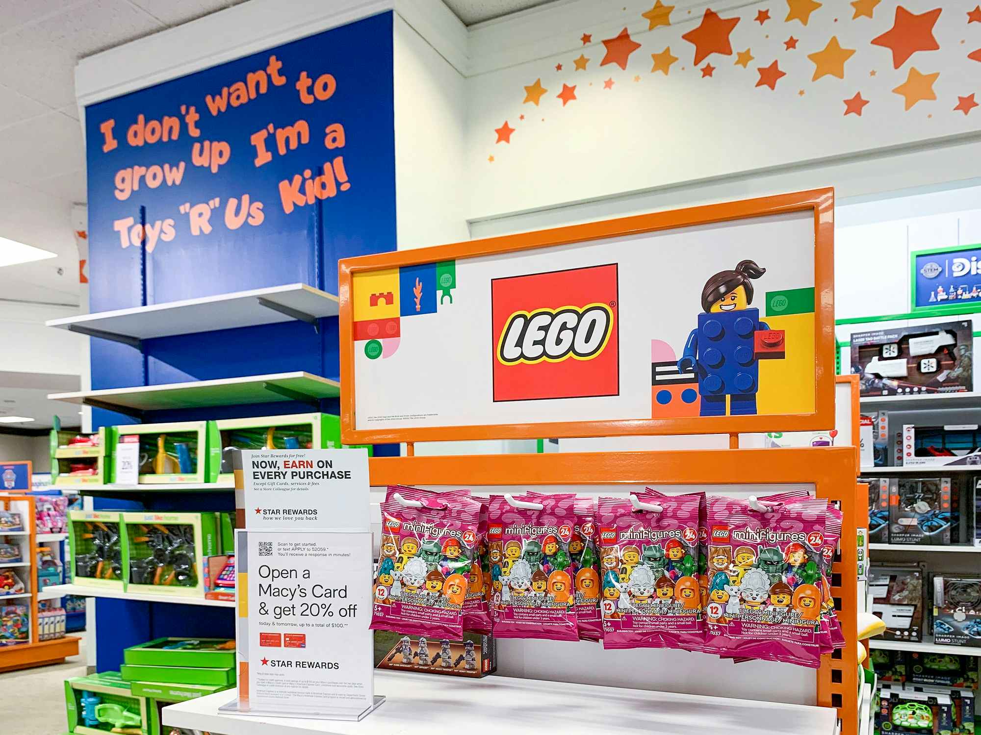 lego section in toys r us in macys store