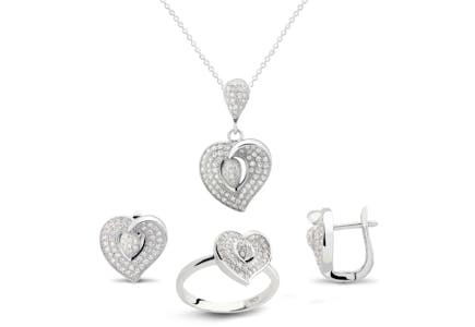 Micro Pavé Heart Jewelry Set