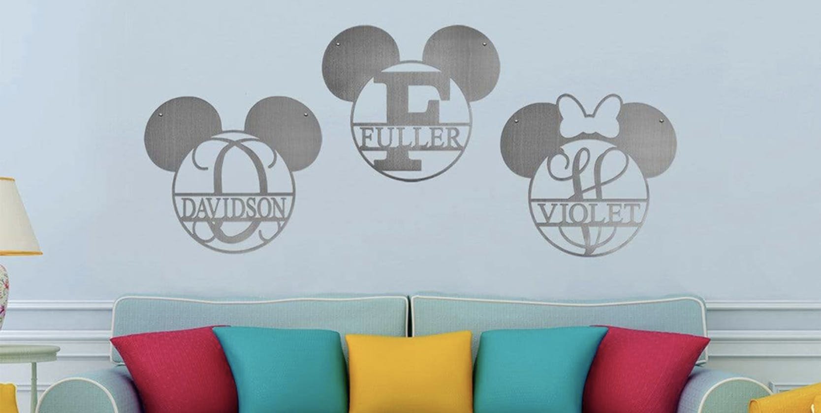 until gone Personalized 15-Inch Mouse Ears Monogram and Name Sign stock image 2023