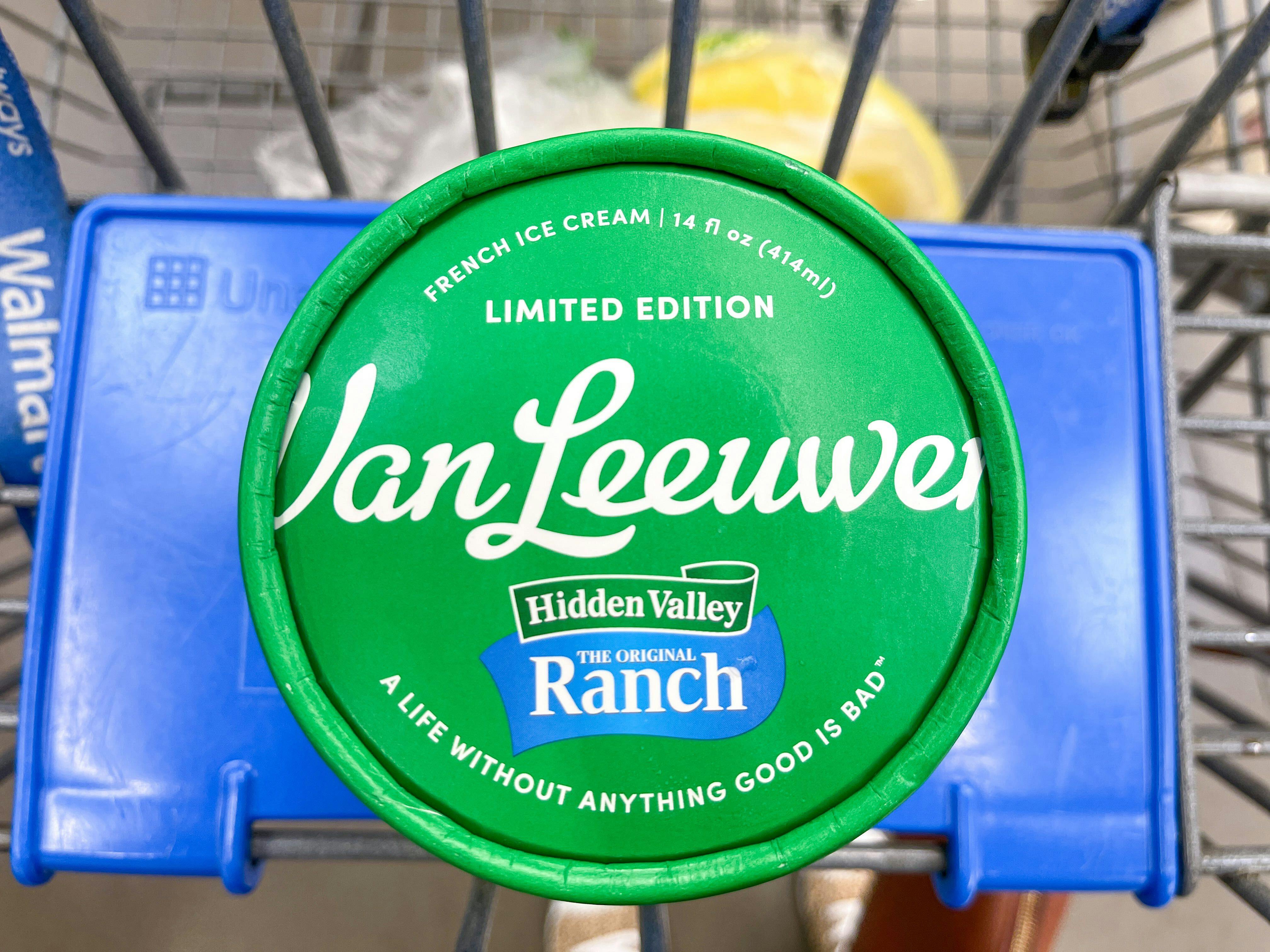 a container of ranch ice cream in store
