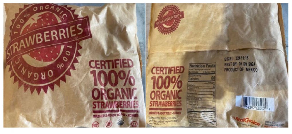 Vital Choice Frozen Strawberries, part of a Hepatitis A recall in 2023.