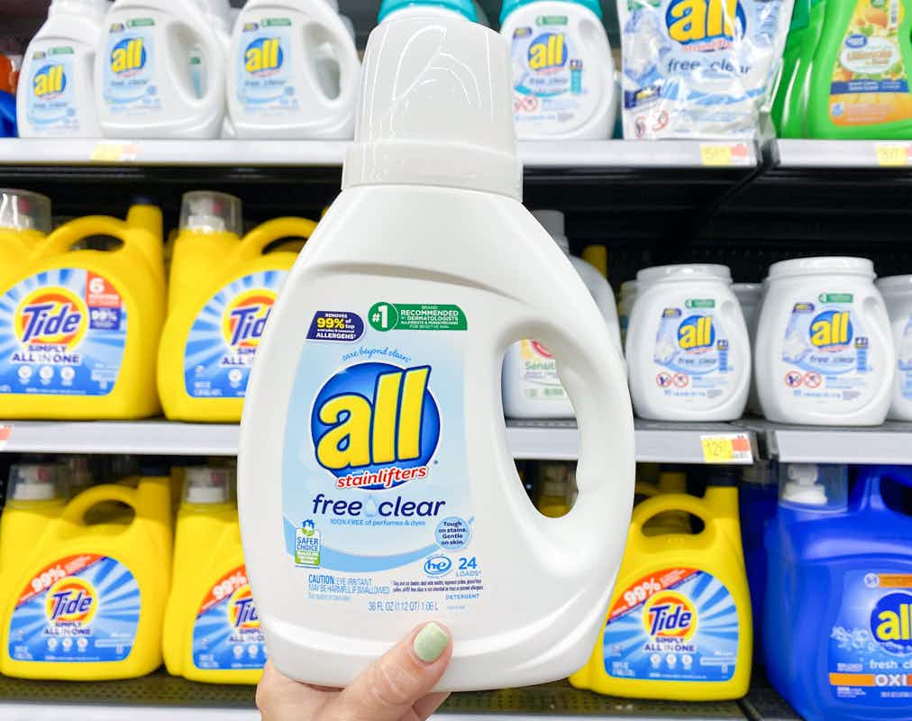 all with stainlifters free clear laundry detergent in walmart