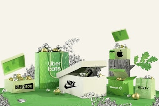 A graphic of a bunch of company boxes with a squirrel representing the Acorns Earn bonus investments