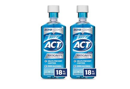 2 Bottles of Act Mouthwash for Adults