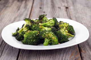 cooked broccoli on a plate