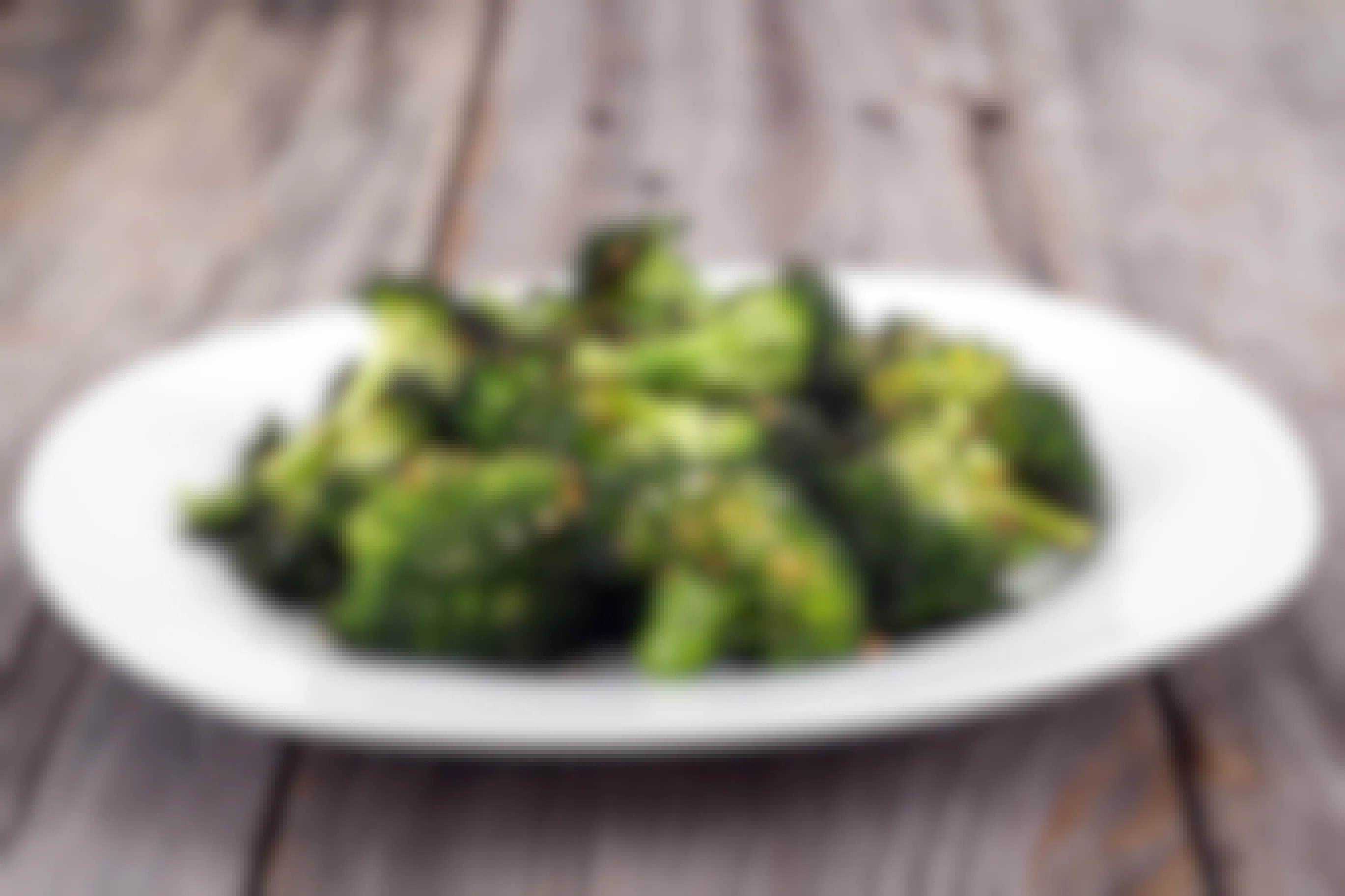 cooked broccoli on a plate 