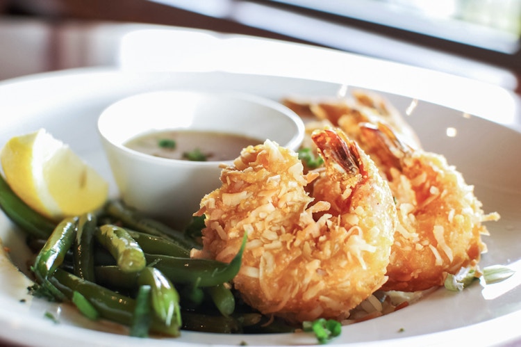 coconut shrimp on a plate 