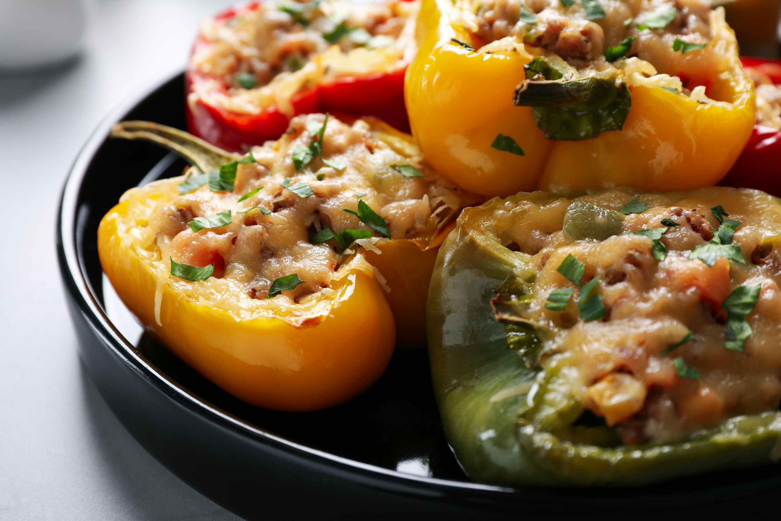 stuffed peppers on a plate 
