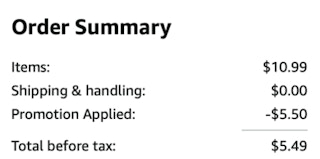 A screenshot of the total