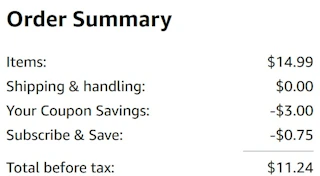 An Amazon order summary