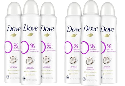 6 Dove Deodorant Sprays