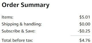 An Amazon order summary ending in $4.76