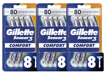 3 Gillette Sensor3 Comfort Disposable Razors